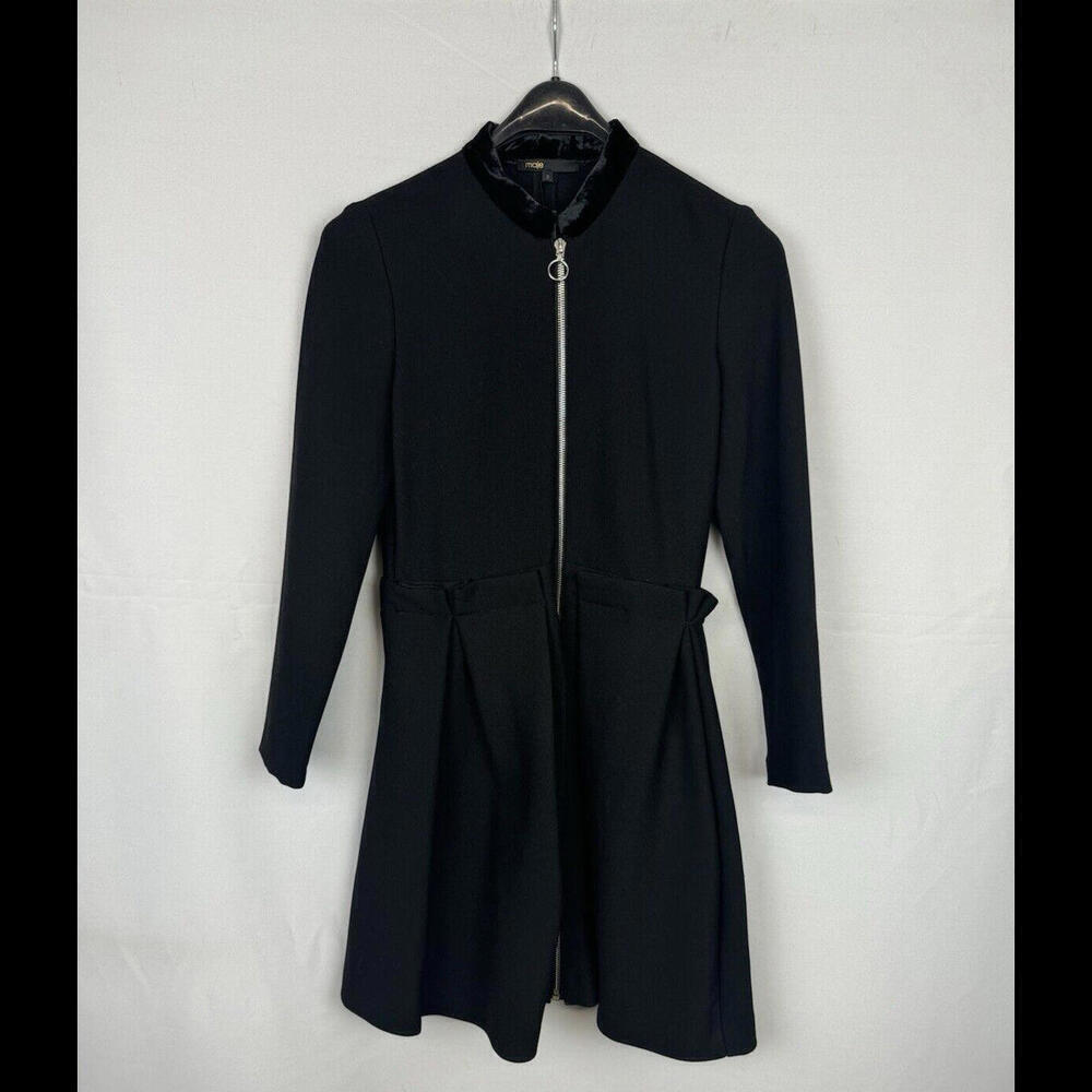 Maje Raneline Zipped Mini Dress Black Size 2, US 6